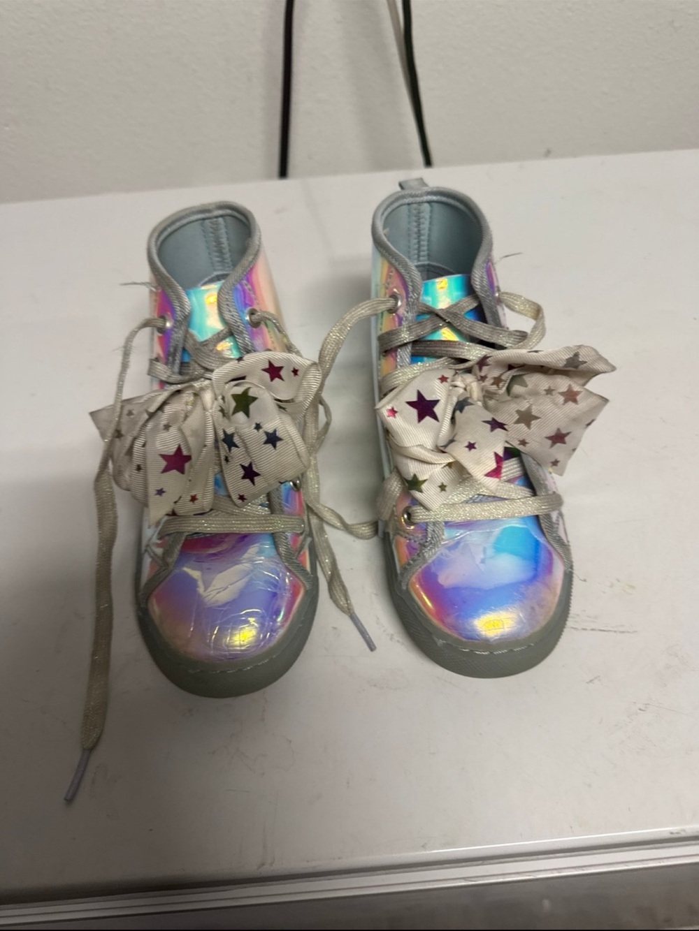 JoJo Siwa Holographic High-Top Sneakers with Star Bow Laces